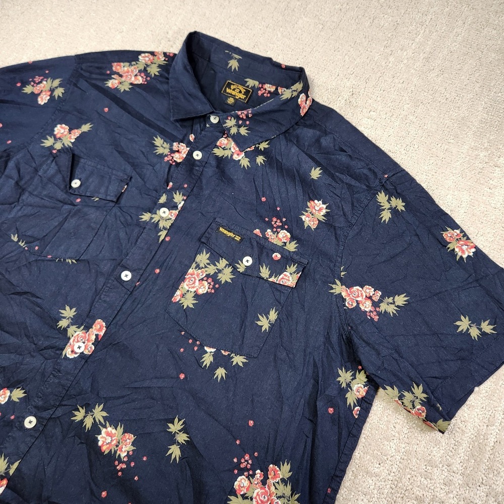 Billabong x Wrangler Shirt Men XXL Hawaiian Floral AOP Button Down Cowboy